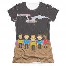 Star Trek Pixel Crew TOS Sublimation Juniors T-Shirt Black