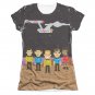 Star Trek Pixel Crew TOS Sublimation Juniors T-Shirt Black