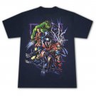 Marvel Characters Lightning T Shirt Navy Blue