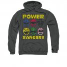Power Ranger Heads Pullover Hoodie Gray
