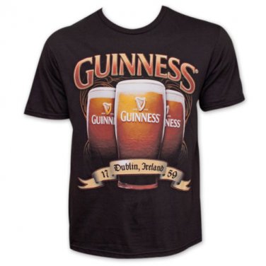 Guinness Triple Pint Design TShirt Black