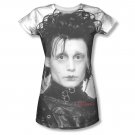 Edward Scissorhands Juniors Heads Up Sublimation Tee Shirt White