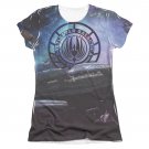Battlestar Galactica Star Cruising Sublimation Juniors Tee Shirt Blue
