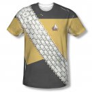 Star Trek TNG Worf Uniform Costume Sublimation T-Shirt Yellow