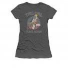 Wonder Woman Plays Rough Juniors T-Shirt Gray