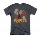 Popeye Retro Circle Logo Tee Shirt Gray