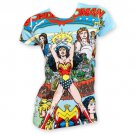 Wonder Woman Subilmated Junior's Comic Book Tee Shirt White