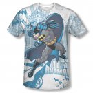 Batman Skyline Sublimation Tee Shirt White