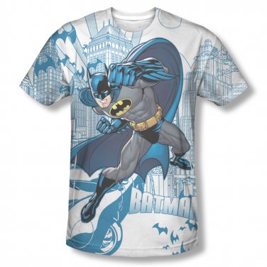 Batman Skyline Sublimation Tee Shirt White