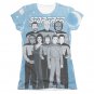 Star Trek TNG Comic Cast Sublimation Juniors T-Shirt Blue