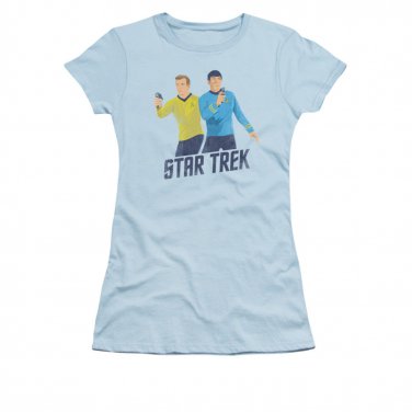 Star Trek Phasers Ready Juniors T-Shirt Blue