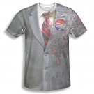 Batman Men's Two Face Sublimation Costume Tee Shirt Gray