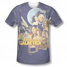 Battlestar Galactica Vintage Poster Sublimation T-Shirt Blue