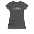 Sons Of Anarchy SAMCRO Logo Juniors T-Shirt Gray