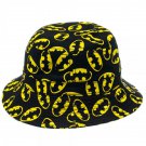 Batman Yellow Logo All Over Bucket Hat Black