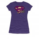 Superman Bizarro Shield Juniors T-Shirt Purple