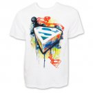 Superman Urban Spray Graffiti Graphic Tee Shirt White
