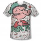 Popeye Comic Strip Sublimation T-Shirt White