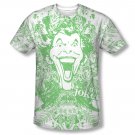Batman Men's Sublimation Joker In The Wild Tee Shirt White
