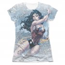 Wonder Woman Warrior Sublimation Juniors T-Shirt White