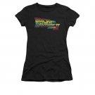 Back To The Future II Juniors Movie Logo Tee Shirt Black