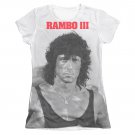 Rambo III Stare Sublimation Juniors T-Shirt White