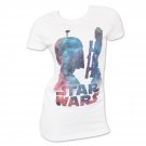 Star Wars Women's Galaxy Boba Fett Tee Shirt White