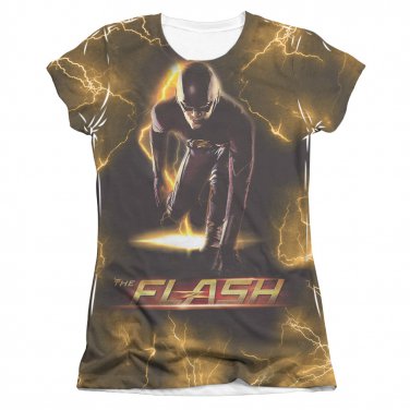 The Flash Bolt Sublimation Juniors T-Shirt White