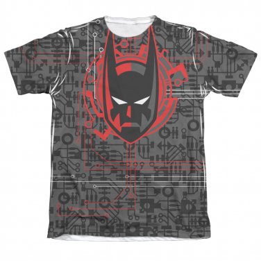 Batman Men's Beyond Tech Cowl Sublimation Tee Shirt Gray