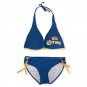Corona Extra Navy Push Up Halter Loop Side Tie Bottom Bikini Blue