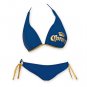 Corona Extra Navy Push Up Halter Loop Side Tie Bottom Bikini Blue