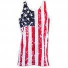 USA Patriotic American Flag Men's Stars And Stripes Tank Top Shirt Red