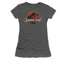 Jurassic Park Juniors Classic Logo Tee Shirt Gray