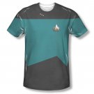 Star Trek TNG Science Uniform Costume Sublimation T-Shirt Blue