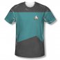 Star Trek TNG Science Uniform Costume Sublimation T-Shirt Blue