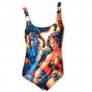Wonder Woman Comic Book Women's Plunge One Piece Bikini Black