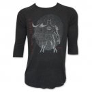Batman Up All Night Junk Food Baseball Tee Shirt Black