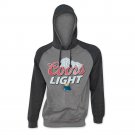 Coors Light Black Sleeve Beer Pouch Hoodie Gray