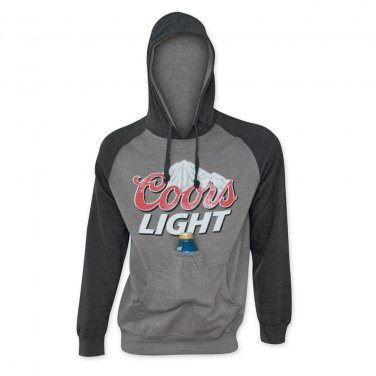 Coors Light Black Sleeve Beer Pouch Hoodie Gray