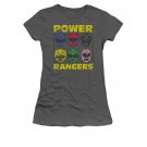Power Rangers Heads Juniors T-Shirt Gray