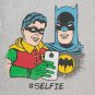 Batman And Robin Grey Selfie Tee Shirt Gray