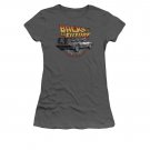 Back To The Future Time Machine Juniors Tee Shirt Gray