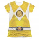 Power Rangers Juniors Sublimation Emblem Costume Tee Shirt Yellow