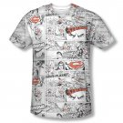 Superman Comic Pages Sublimation T-Shirt White