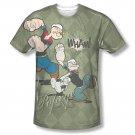 Popeye Argyle Punch Sublimation T-Shirt Green