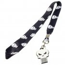 Punisher Lanyard Skull Logo Keychain Black