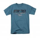 Star Trek Men's Enterprise Logo Tee Shirt Blue