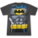 Batman Classic Retro Costume Grey Graphic Tee Shirt Gray