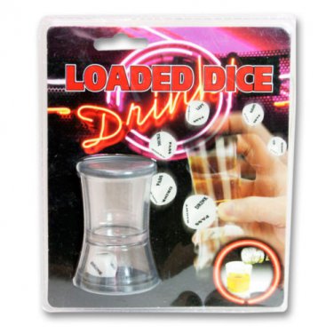 Loaded Dice Shot Glass Game Clear