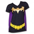 Batman Juniors T Shirt with Cape and Purple Black